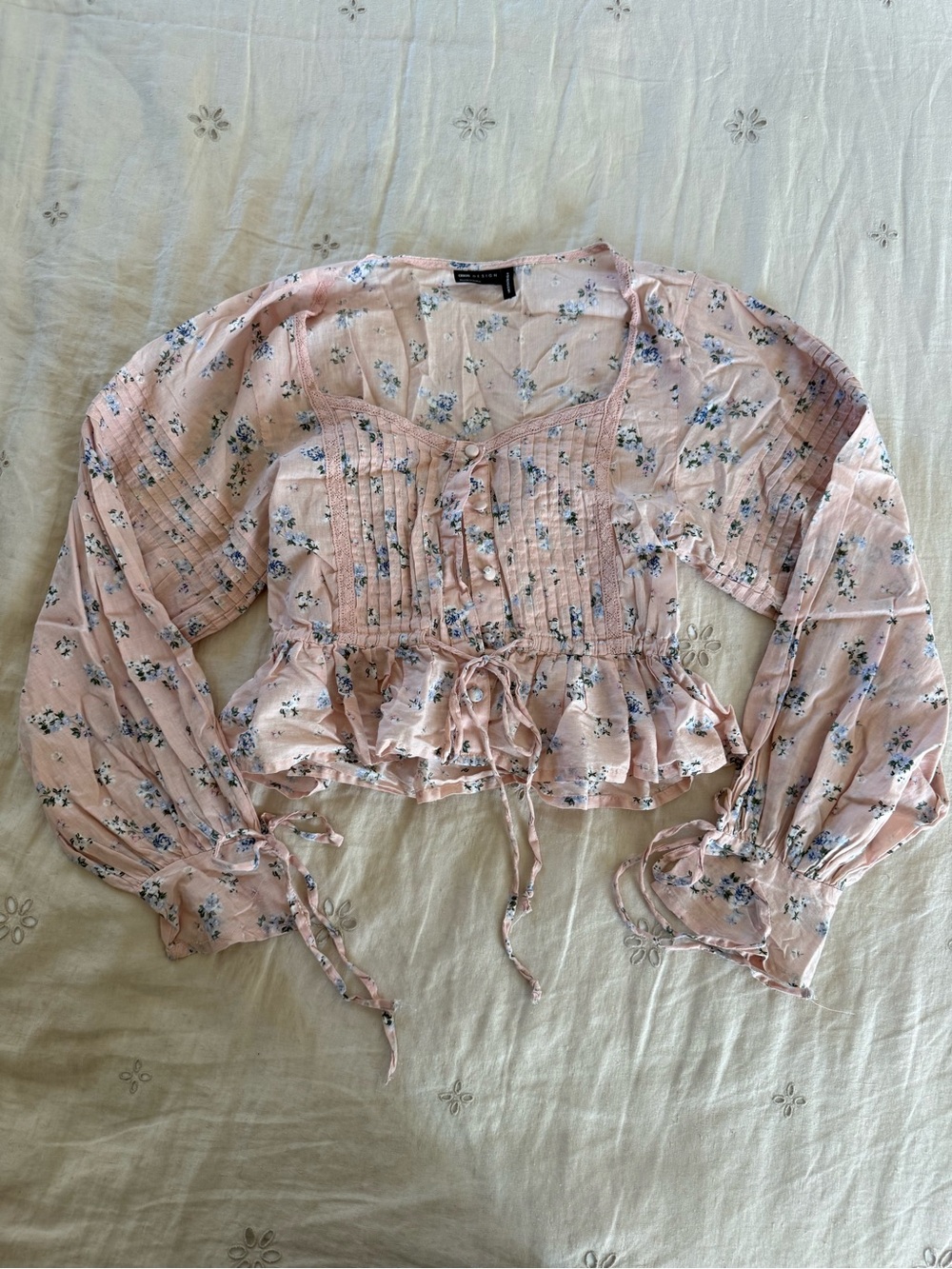 asos design cottage core blouse